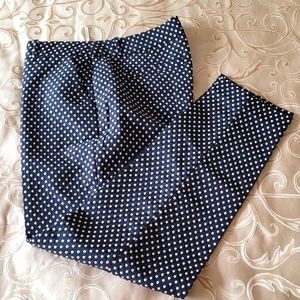 Kate Spade Margaux Cafe Black&Beige Polka Dot Ankle Crop Dress Pants